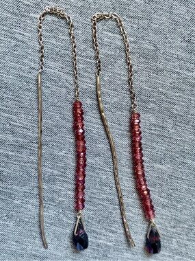 Chan Luu Threader Earrings - Garnet